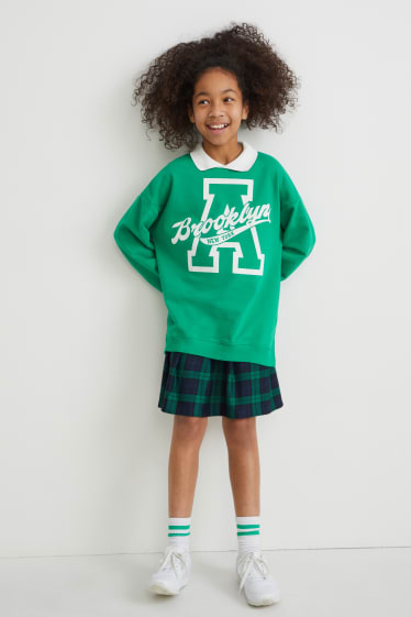 Dzieci - Zestaw - bluza i spódnica - 2 części - zielony