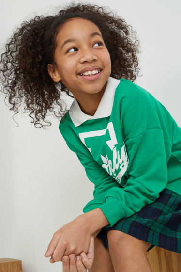 Bambine - Set - felpa e gonna - 2 pezzi - verde