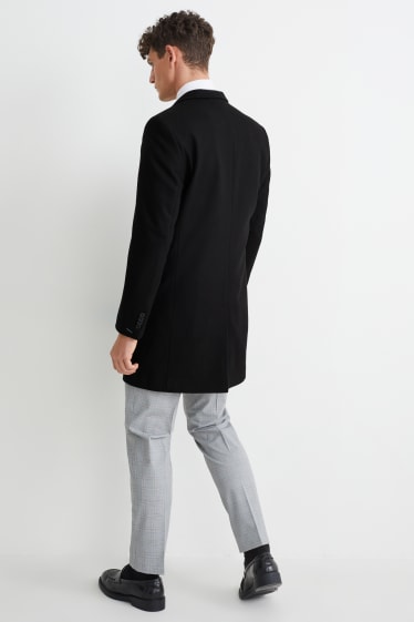Herren - Mantel - Schurwoll-Mix - schwarz