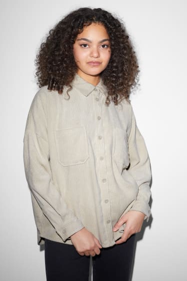 Teens & young adults - CLOCKHOUSE - corduroy blouse - light beige