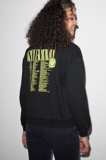 Teens & young adults - CLOCKHOUSE - sweatshirt - Nirvana - black