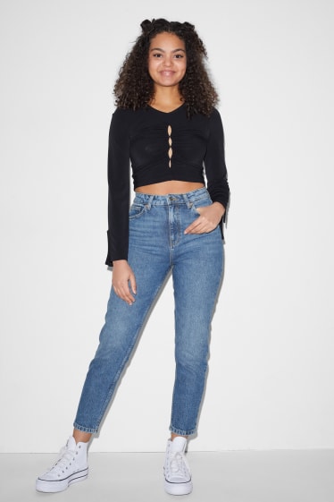 Dámské - CLOCKHOUSE - mom jeans - high waist - džíny - modré