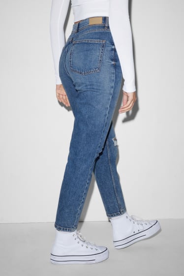 Dames - CLOCKHOUSE - mom jeans - high waist - jeansblauw