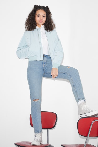 Dámské - CLOCKHOUSE - mom jeans - high waist - džíny - světle modré