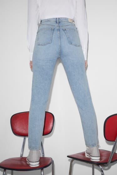 Dámské - CLOCKHOUSE - mom jeans - high waist - džíny - světle modré