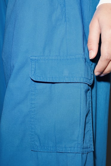 Women - CLOCKHOUSE - parachute trousers - mid-rise waist - loose fit - blue