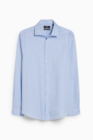 Pánské - Business košile - slim fit - cutaway - snadné žehlení - světle modrá