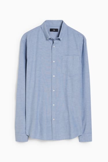 Uomo - Camicia Oxford - regular fit - button down - azzurro