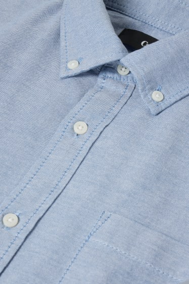 Men - Oxford shirt - regular fit - button-down collar - light blue