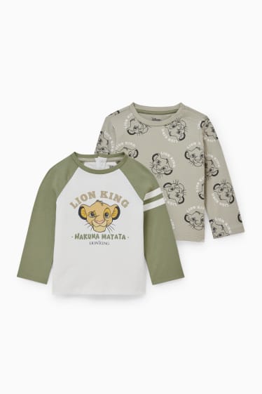 Bebeluși - băieți - Multipack 2 buc. - Regele Leu - tricou cu mânecă lungă bebeluși - alb