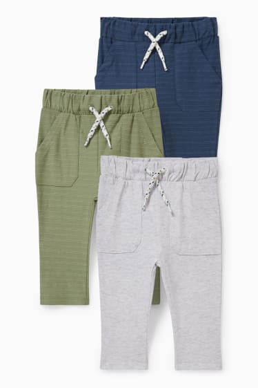 Baby: jongens - Set van 3 - babyjoggingbroek - groen