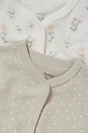 Bébés filles - Lot de 2 - pyjamas bébé - blanc crème