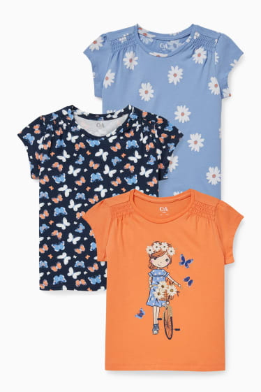 Kinder Mädchen - Multipack 3er - Kurzarmshirt - orange