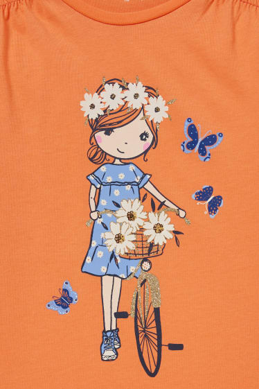Kinder Mädchen - Multipack 3er - Kurzarmshirt - orange