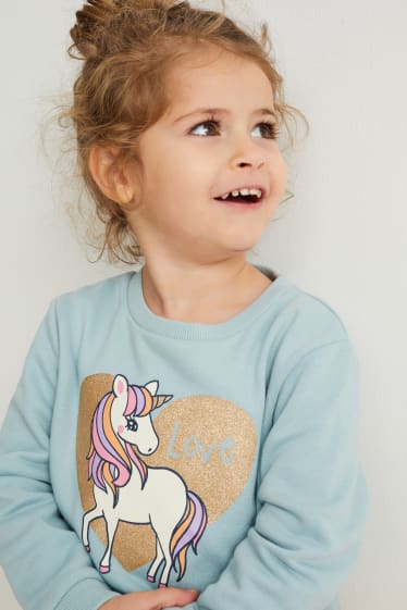 Enfants filles - Licorne - sweat - bleu clair