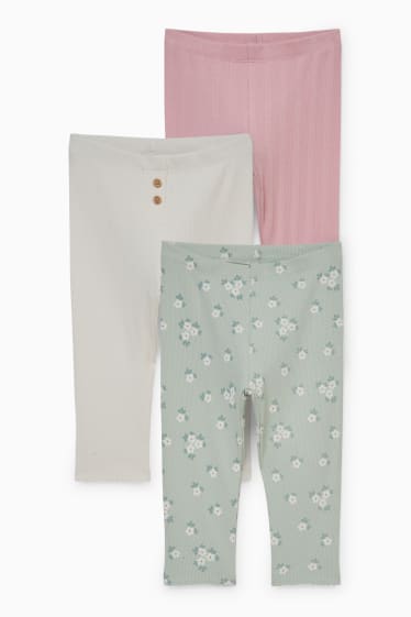 Bébés - Lot de 3 - leggings pour bébé - rose