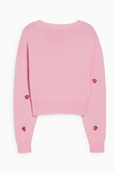 Teens & young adults - CLOCKHOUSE - cropped cardigan - patterned - pink