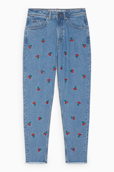 Femei - CLOCKHOUSE - slim jeans - talie înaltă - cu model - denim-albastru