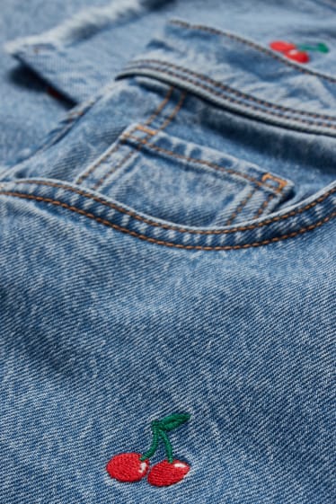 Damen - CLOCKHOUSE - Slim Jeans - High Waist - gemustert - jeansblau