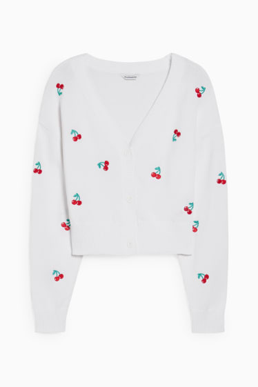 Teens & young adults - CLOCKHOUSE - cropped cardigan - patterned - white
