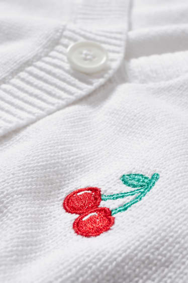 Dona - CLOCKHOUSE - jaqueta de punt crop - estampada - blanc