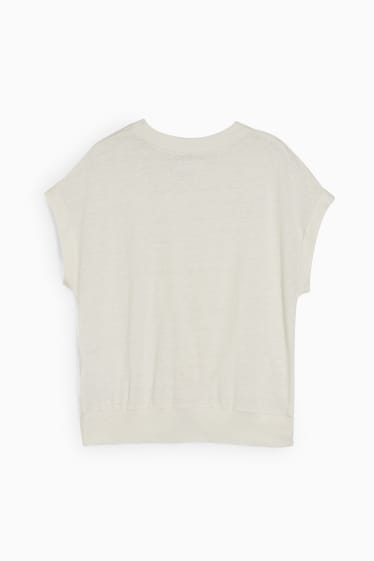 Children - Short sleeve T-shirt with knot detail - cremewhite