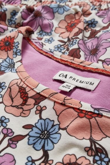 Enfants filles - T-shirt - à fleurs - blanc crème