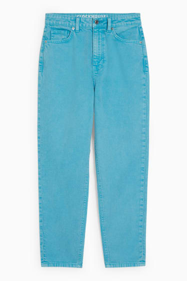 Ados & jeunes adultes - CLOCKHOUSE - mom jean - high waist - turquoise
