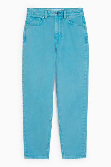 Tieners & jongvolwassenen - CLOCKHOUSE - mom jeans - high waist - turquoise