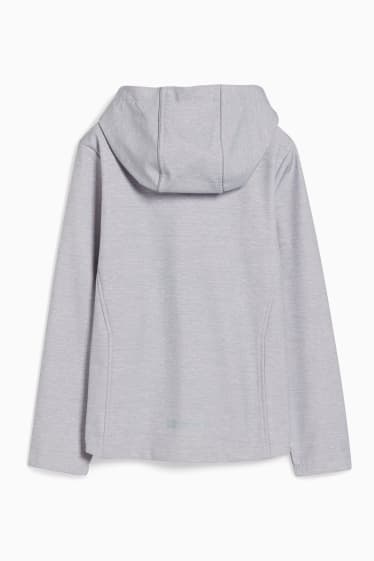 Bambini - Giacca softshell con cappuccio - grigio chiaro melange