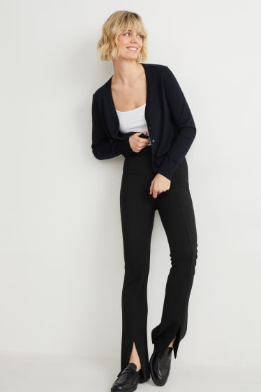 Women - Jersey trousers - regular fit - black