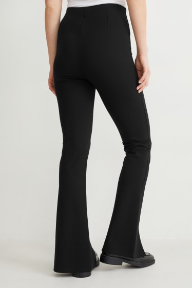 Dames - Broek van jersey - regular fit - zwart