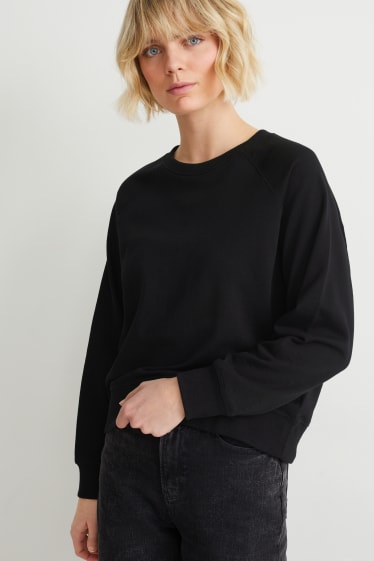 Dames - Basic-sweatshirt - zwart