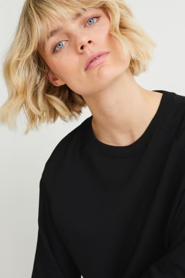 Dames - Basic-sweatshirt - zwart