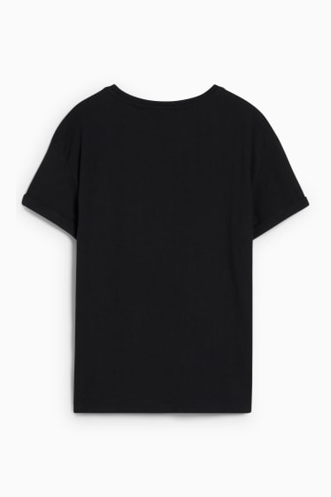 Femmes - T-shirt - finition brillante - Mickey Mouse - noir