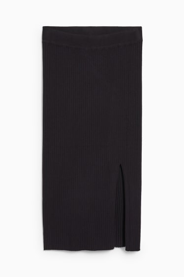 Women - Knitted skirt - black