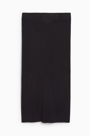 Donna - Gonna in maglia - nero