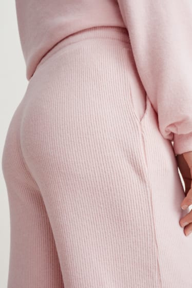 Femei - Pantaloni din jerseu - loose fit - roz