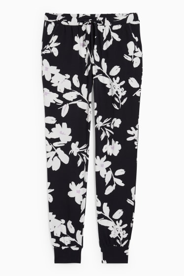 Dona - Pantalons de pijama - de flors - blau fosc