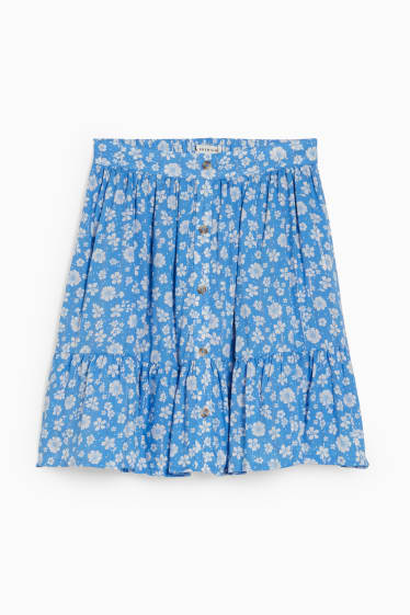 Children - Skirt - floral - light blue