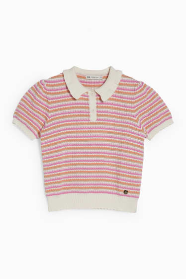 Bambine - Maglione - a righe - rosa