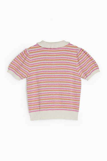 Kinder - Pullover - gestreift - rosa