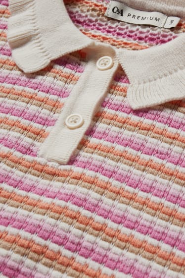 Bambine - Maglione - a righe - rosa