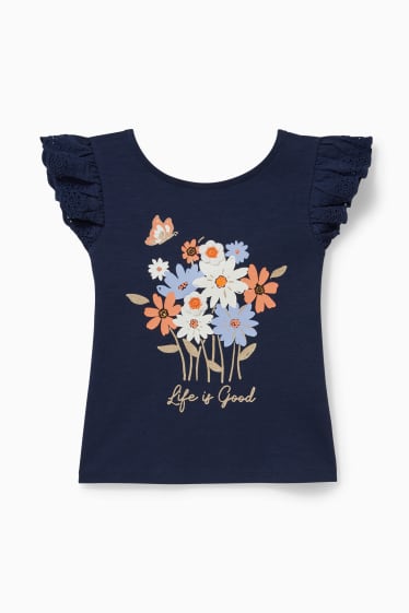 Enfants filles - Ensemble - 2 T-shirts, une jupe et des leggings - 4 pièces - blanc crème
