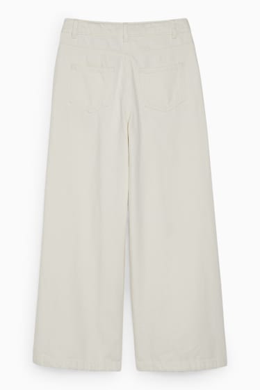 Kinderen - Broek - wide leg - crème wit