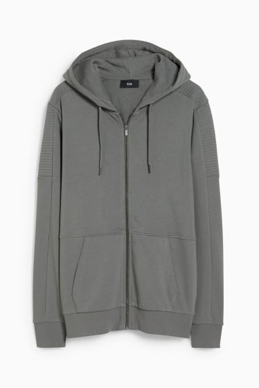 Herren - Sweatjacke mit Kapuze - grau-melange