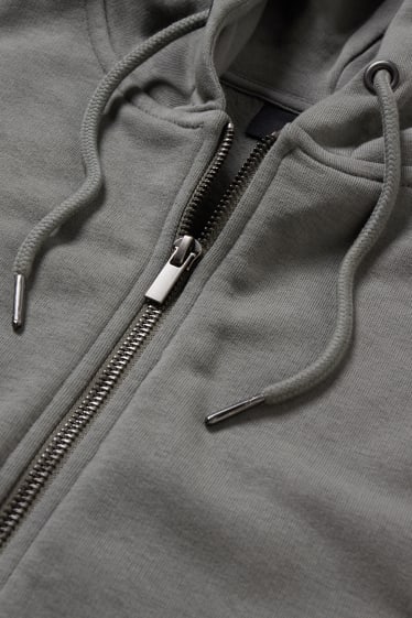 Men - Zip-through sweatshirt with hood - gray-melange