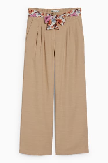Enfants filles - Pantalon - Wide Leg - beige
