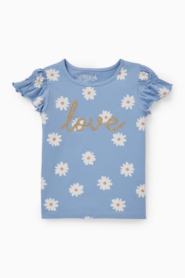 Kinder Mädchen - Set - Strickjacke, Kurzarmshirt und Scrunchie - 3 teilig - weiss