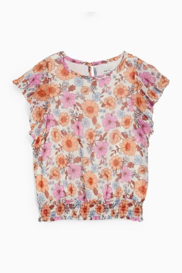 Bambine - Blusa di chiffon - a fiori - colorato